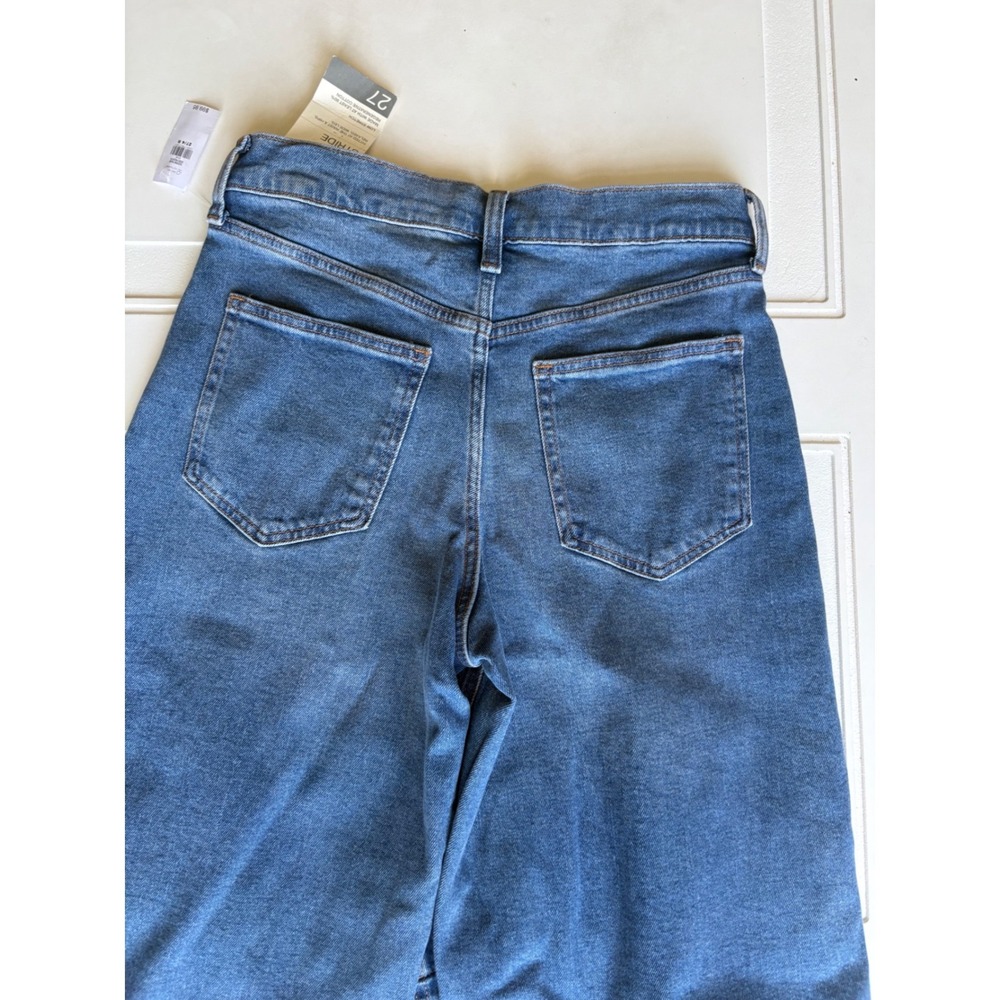 Gap High Rise Stride Wide Leg Jeans Medium Indigo Patch Pocket Denim 27/4 R NEW - Picture 7 of 8